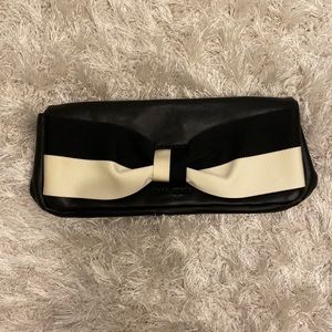 Kate Spade Black Leather Clutch Like New